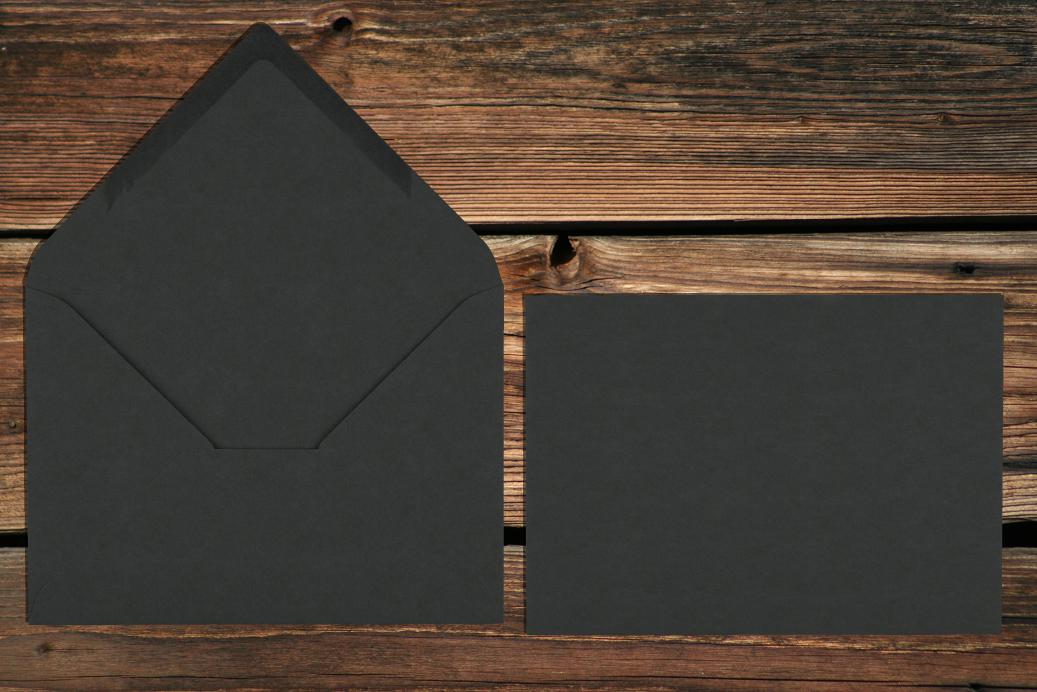 Briefhüllen 120x180 mm Nassklebend Schwarz 120 g/qm